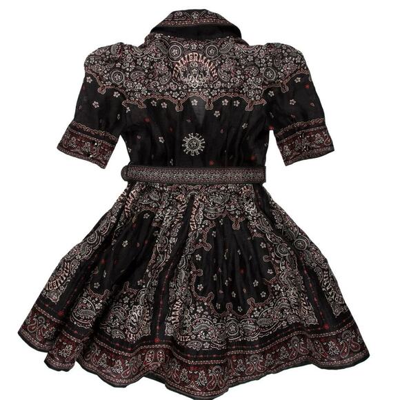 Zimmermann – *NWT* Matchmaker Bandana-Print Mini Dress – Black Bandana – Size 0P - Picture 8 of 9